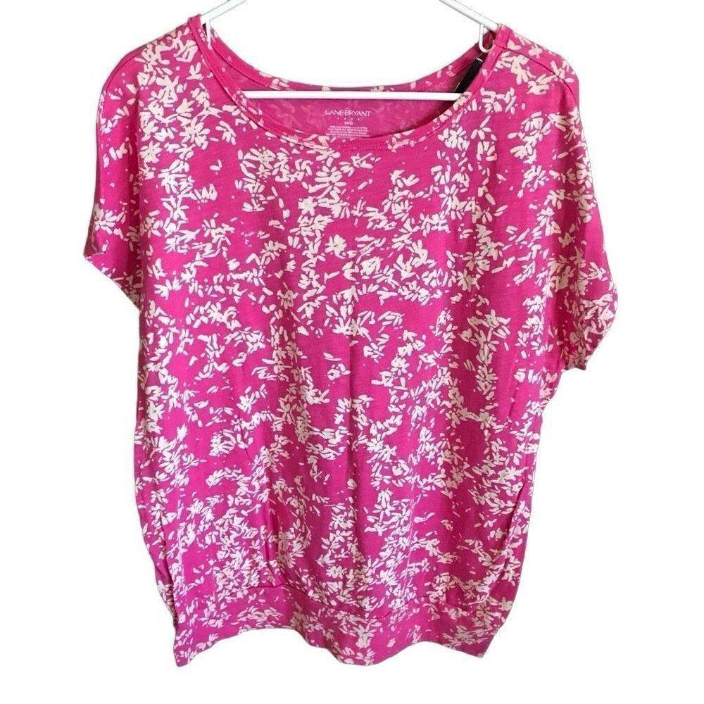 Lane Bryant New with tags shirt top Pink floral size 14/16 soft cotton